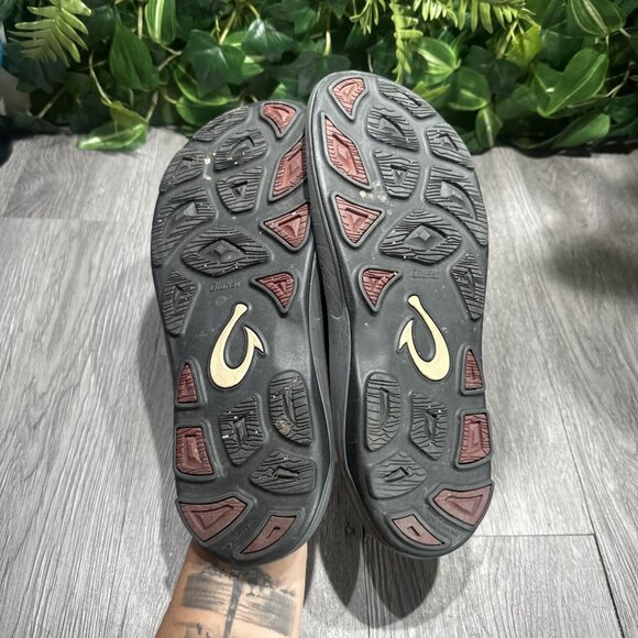 OluKai Kipi Thong Sandals Men\'s Size 9 Black Flip Flops Slip On Slides